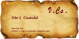 Vári Csanád névjegykártya